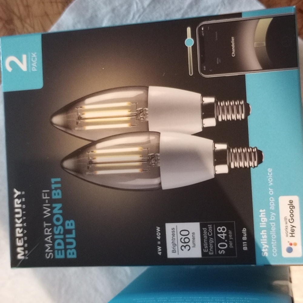 Smart wifi Edison B11 bulb 2 pks 4 bulbs